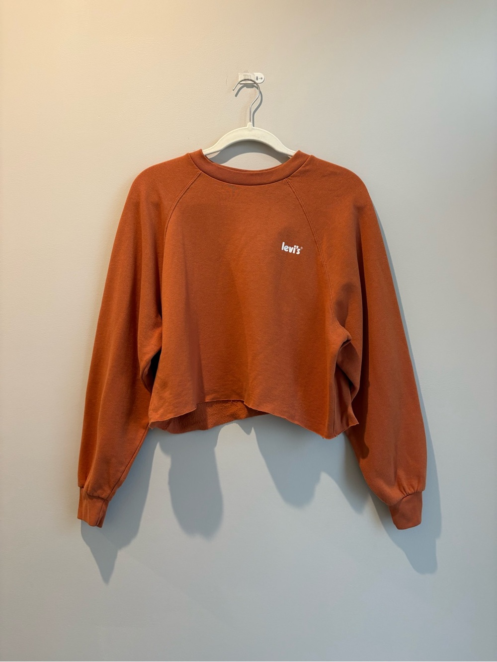 Levi's Rust Orange Cropped Crewneck Sweatshirt